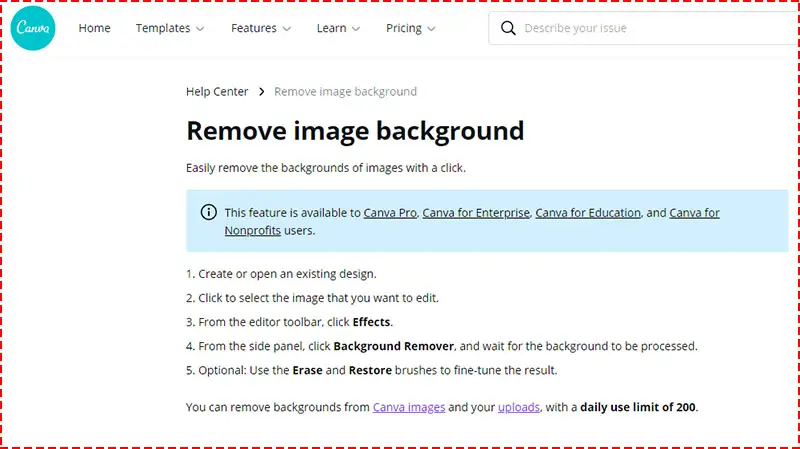 remove background from image in canva